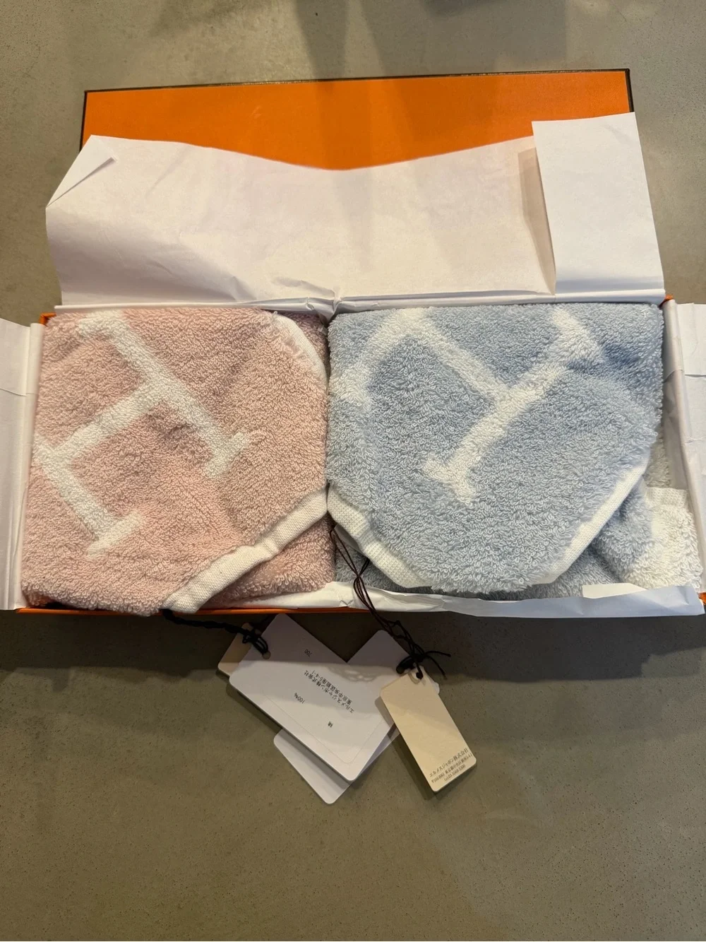 HERMES | ✨NEW✨ Set of Avalon Wash Clothes in Rose Lilas and Bleu Glacier